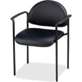 Sp Richards Lorell® Reception Guest Chair, 23-3/4"W x 23-1/2"D x 30-1/2"H, Black Vinyl Seat LLR69507